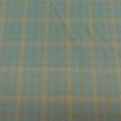 Tecido xadrez azul claro e bege com textura aparente