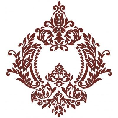 Padrão ornamental castanho com motivos florais e arabescos