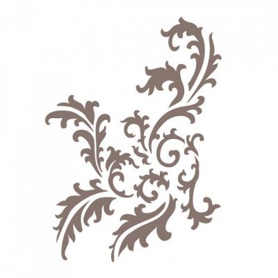 Padrão decorativo em arabesco castanho em fundo branco