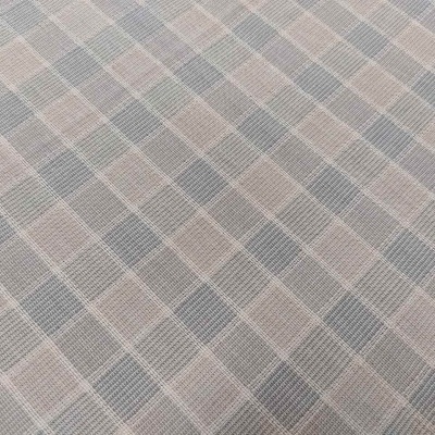 tecido xadrez cinzento e bege com padrão de quadrados trançado