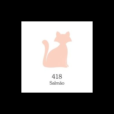 Desenho simples de um gato cor salmão com número 418 e texto Salmão