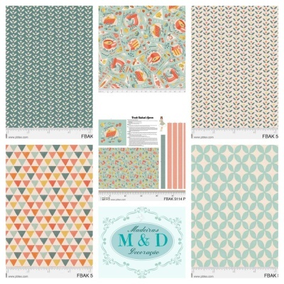 Imagem de padrões decorativos coloridos com texto e logotipo no centro