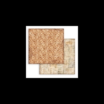 dois papéis estampados com padrões de pele de girafa e ladrilho antigo