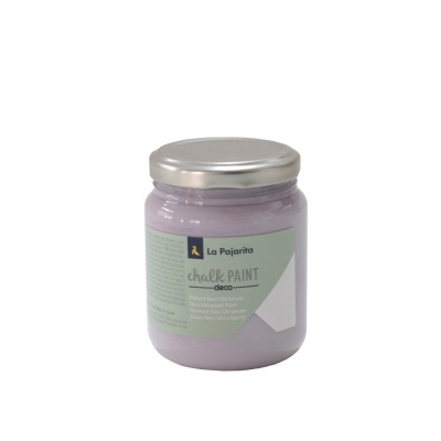 Frasco de tinta chalk paint lavanda com tampa prateada