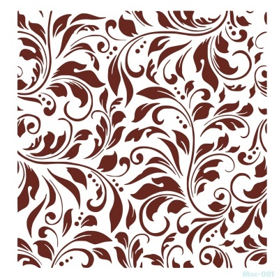 Padrão floral marron escuro sobre fundo branco