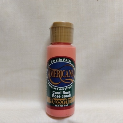 Frasco de tinta acrílica Americana cor coral rosa com tampa bege