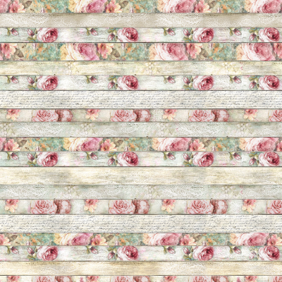 Papel de parede floral com listras horizontais e padrão vintage