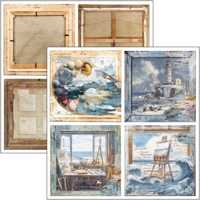 Quadros decorativos rústicos com temas de pintura e mar