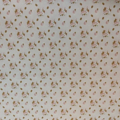 Papel de parede com padrão floral pequeno em tons castanhos e verdes