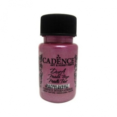 Frasco de tinta rosa metalizada Cadence com tampa preta