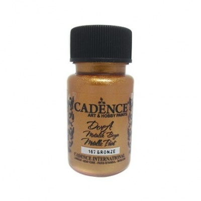 Frasco pequeno de tinta metálica bronze Cadence com tampa preta