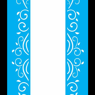 Quadro decorativo azul com ornamentos brancos e texto PA 2421