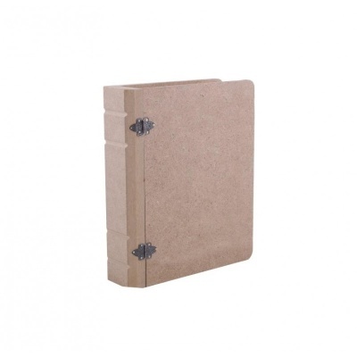 Caixa MDF em forma de livro com fechos metálicos