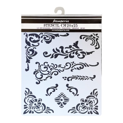 Stencil ornamental preto e branco 20x25 cm