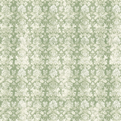Papel de parede floral verde e branco com padrão repetitivo