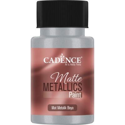 Frasco de tinta acrílica Matte Metallics Cadence com tampa preta e rótulo rosa metálico