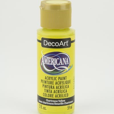 Frasco amarelo de tinta acrílica DecoArt Americana