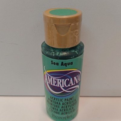Frasco de tinta acrílica Americana Sea Aqua com tampa bege