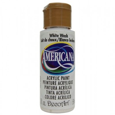 Frasco de tinta acrílica Americana White Wash com tampa castanha