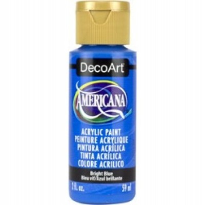 Frasco azul de tinta acrílica DecoArt Americana com tampa dourada