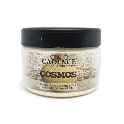 Pote de tinta Cadence Cosmos com tampa preta e rótulo com texto e textura de azulejos