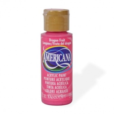Frasco de tinta acrílica Americana rosa Dragon Fruit com tampa dourada