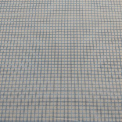 tecido algodão com padrão de quadrículas azul e branco