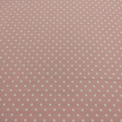 Tecido cor-de-rosa com bolinhas brancas pequenas
