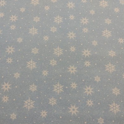 tecido azul claro com flocos de neve brancos