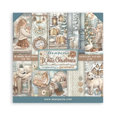 Conjunto de folhas para scrapbook com tema de Natal e inverno