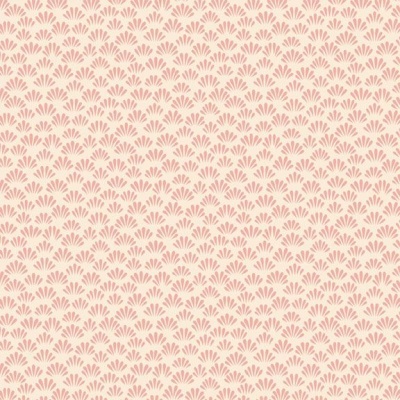 Papel de parede padrão folhas rosa coral sobre fundo creme