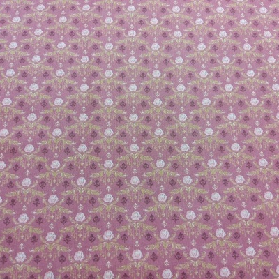 Tecido rosa com padrão floral repetitivo