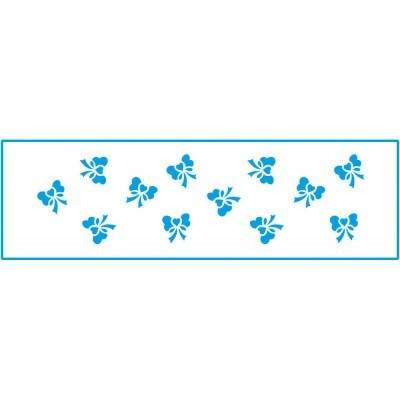 Estampa com vários laços azuis sobre fundo branco