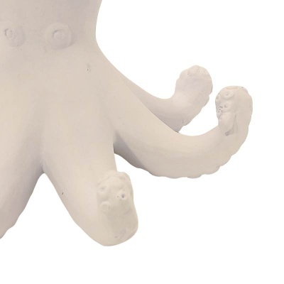 Objeto decorativo polvo branco com tentáculos e ventosas