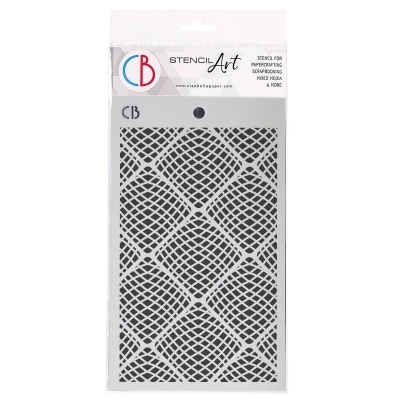 Stencil CB Stencil Art em plástico com padrão geométrico