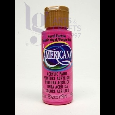 Frasco rosa de tinta acrílica Americana Royal Fuchsia com tampa dourada