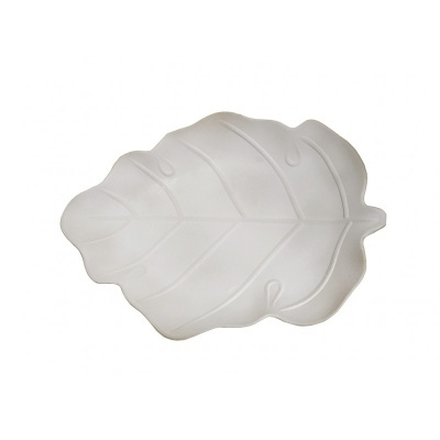 prato decorativo de vidro fosco em forma de folha