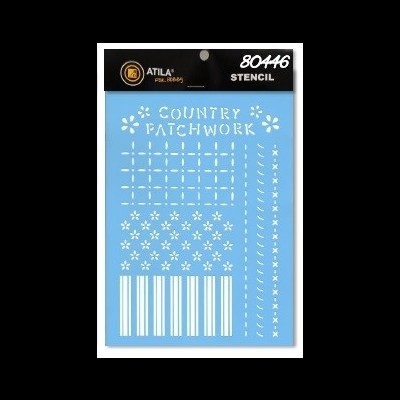Estêncil ATILA padrão country patchwork