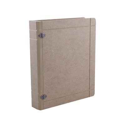 Caixa retangular de madeira com dobradiças