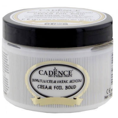 Frasco de tinta Cadence Cream Foil Bond com rótulo branco, preto e dourado