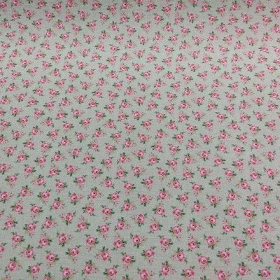 Tecido cinza claro com padrão floral cor-de-rosa repetitivo