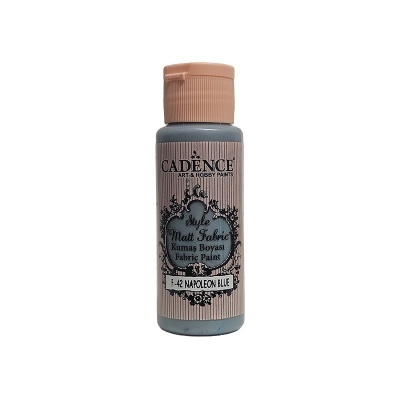 Frasco de tinta azul para tecido fosca CADENCE com tampa rosa claro