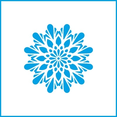 Padrão decorativo azul em forma de mandala sobre fundo branco