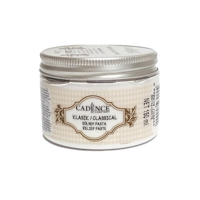 Pasta de relevo Cadence Klasik em frasco branco com tampa metálica prateada