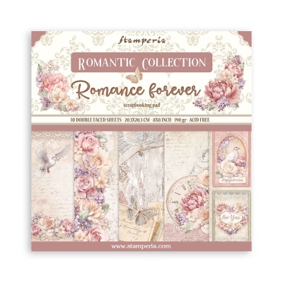 Pack de folhas para scrapbooking com design romântico e vintage com flores e elementos delicados
