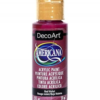 Frasco de tinta acrílica DecoArt Americana Red Violet de 59 ml com tampa amarela