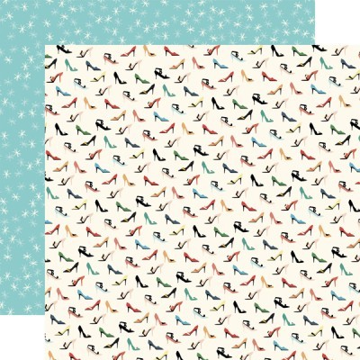 Papel decorativo com padrão colorido de sapatos femininos de salto alto