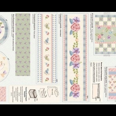 Folha com padrões florais para recorte e montagem de caixas decorativas