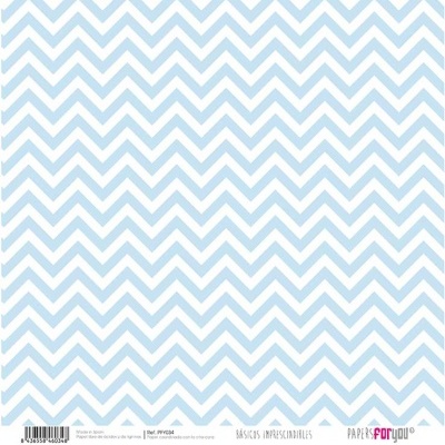 Papel de embrulho azul e branco com padrão de ziguezague