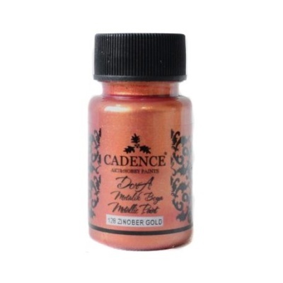Frasco de tinta metálica bronze dourado Cadence com tampa preta